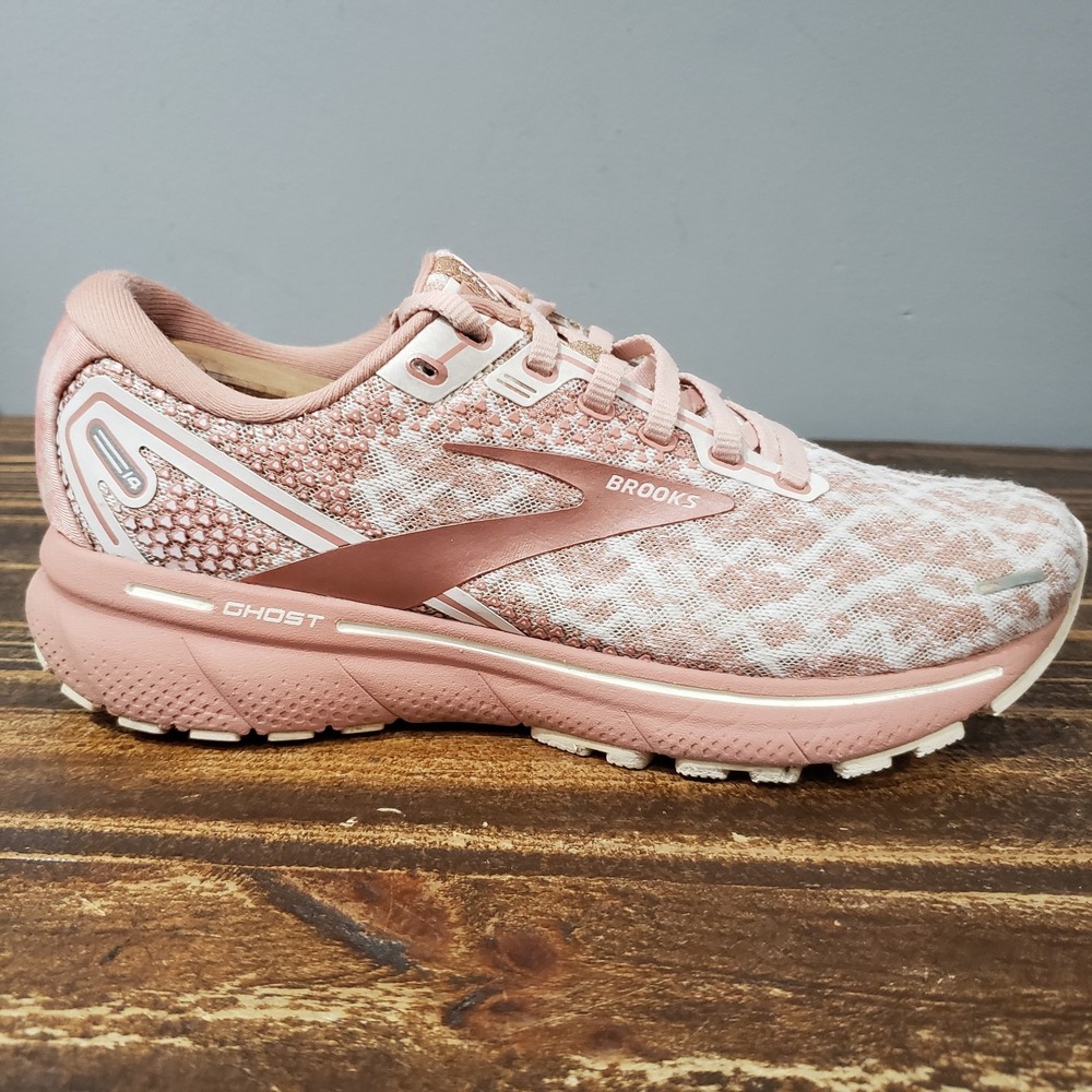 Brooks Sneakers Womens 6.5 Ghost 14 1203561B265 Pink Print Running Shoes